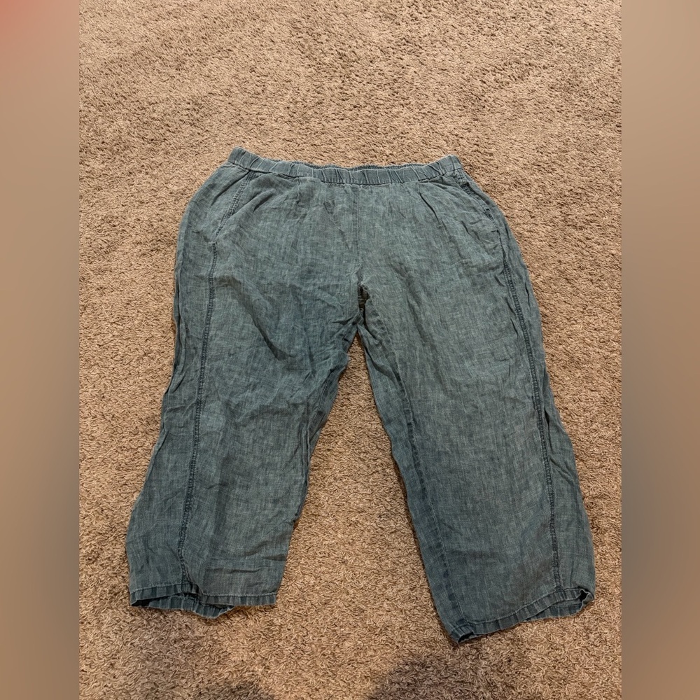 Eileen Fisher Nile Organic Linen Lantern Legged Pants w/ Pockets 1X